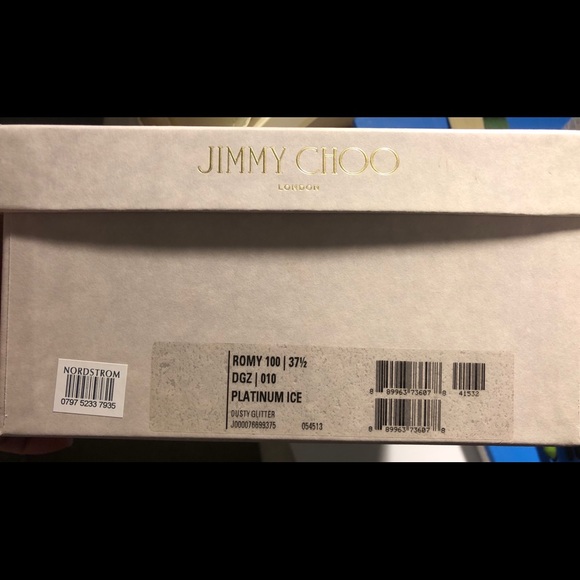 Jimmy Choo Romy 100 Platinum Ice Dusty Glitter - Picture 7 of 7